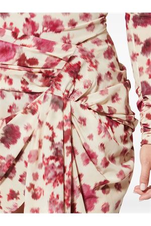 Gonna Corta Drappeggiata Ovia In Seta Stretch Con Stampa ISABEL MARANT | JU0422FCD1J11I40PK